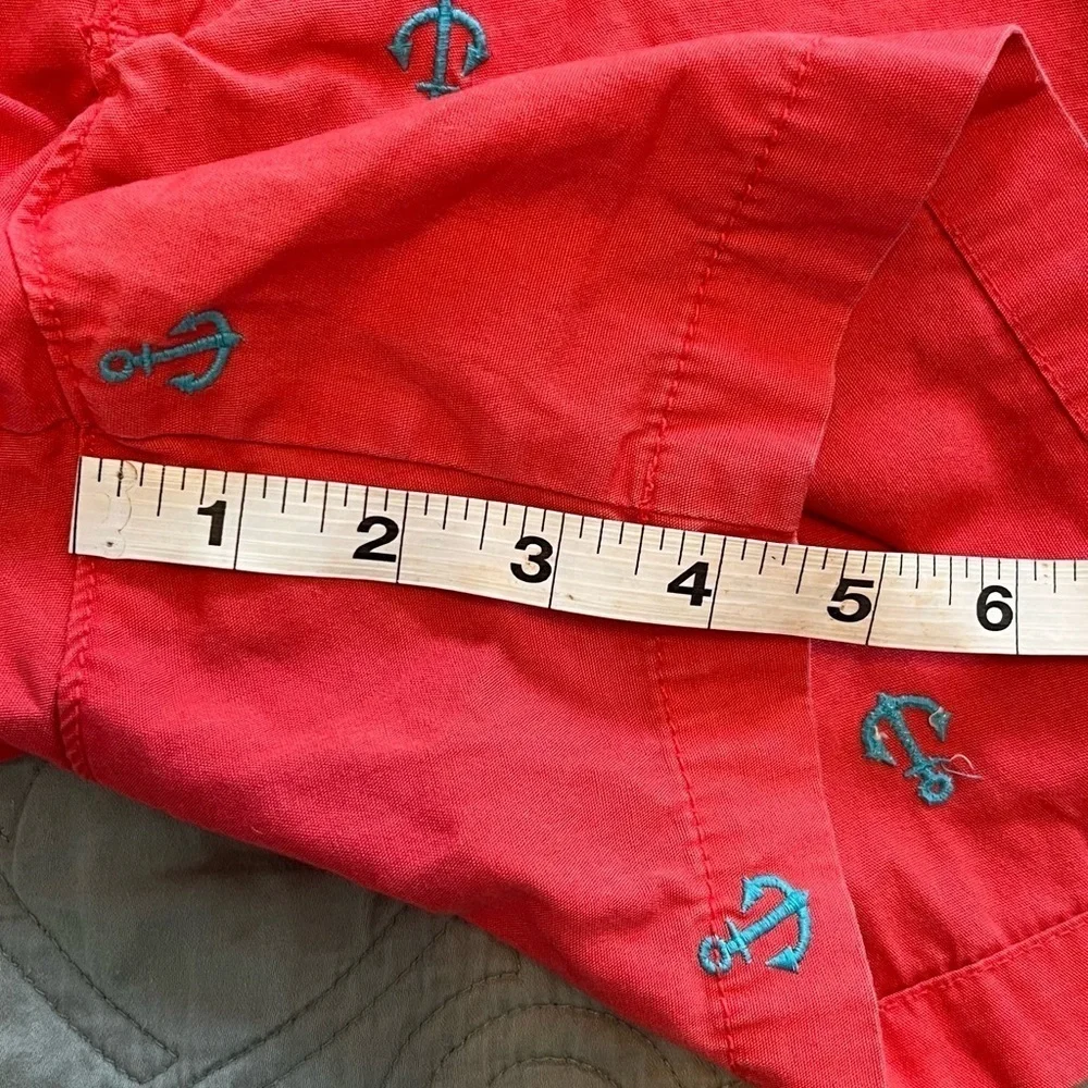 Old Navy‎ Anchor⚓️ Embroidered Shorts Coral & Blue Cotton Chino Size 6